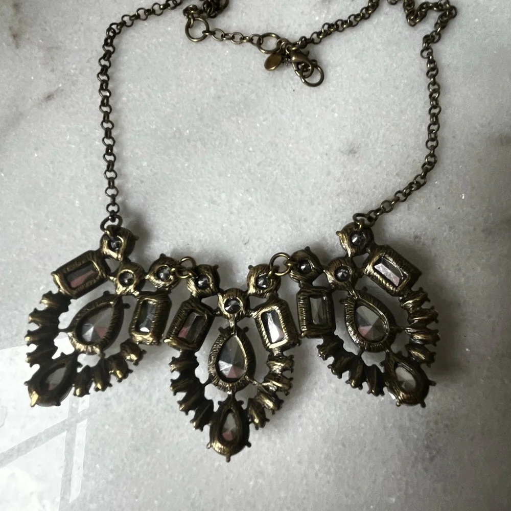 J. Crew Elegant clear rhinestone Statement Necklace